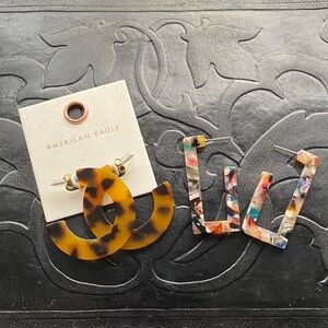 NWT American Eagle Outfitters Tortoise and Multicolor Earrings - Bundle of two
